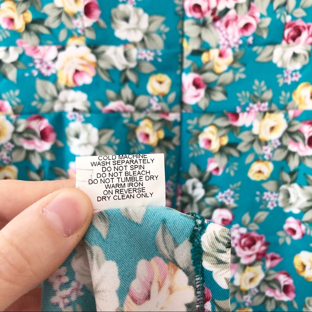 Lindy bop teal blue pink floral pin up dress - Picture 7 of 7